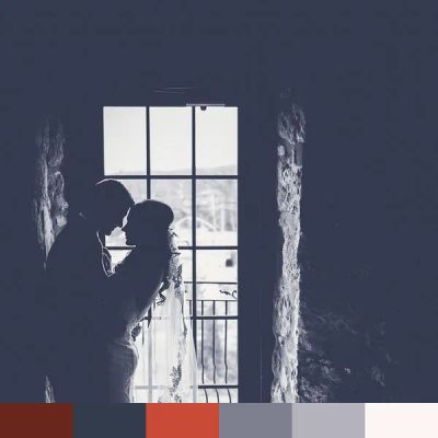 Black and White Wedding Photo color palette