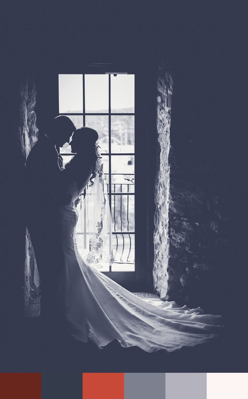 Black and White Wedding Photo color palette