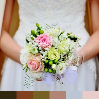 Bridal bouquet color palette