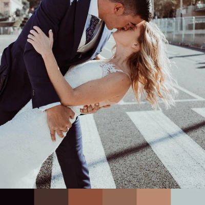 Bride and Groom Kiss color palette