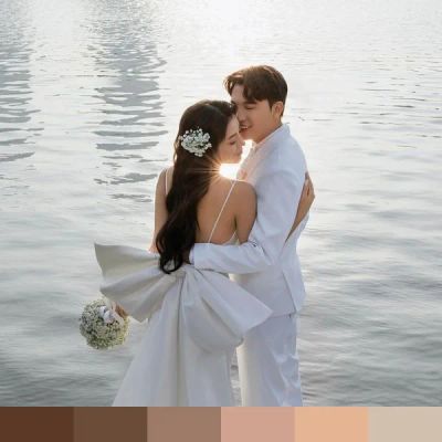 Newlyweds in love color palette