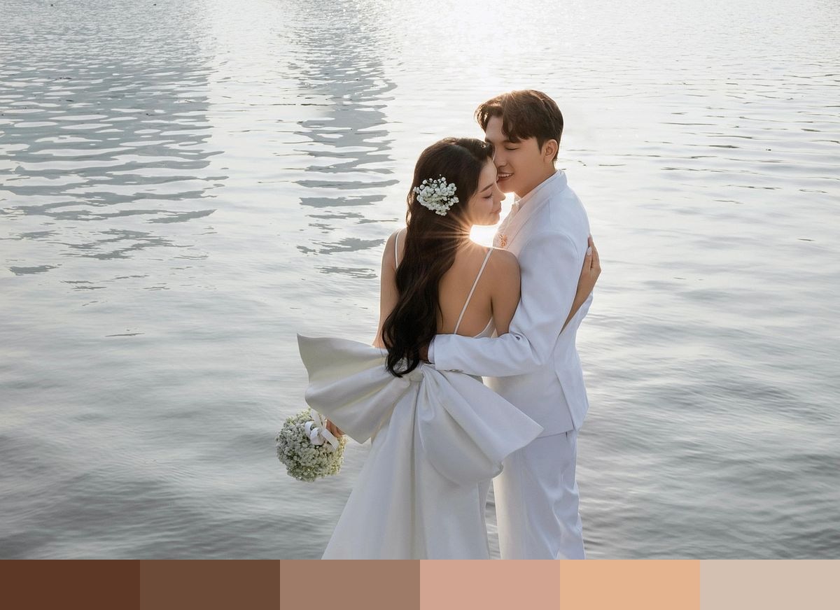 Newlyweds in love color palette