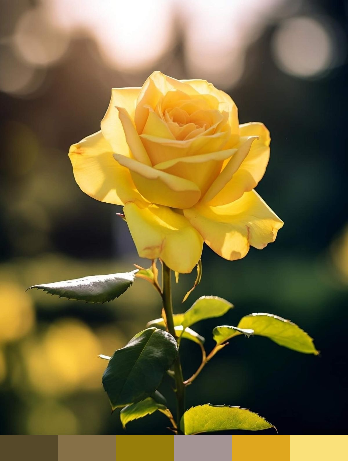 Single Yellow Flower color palette