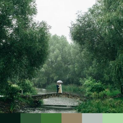 Wedding in the rain color palette