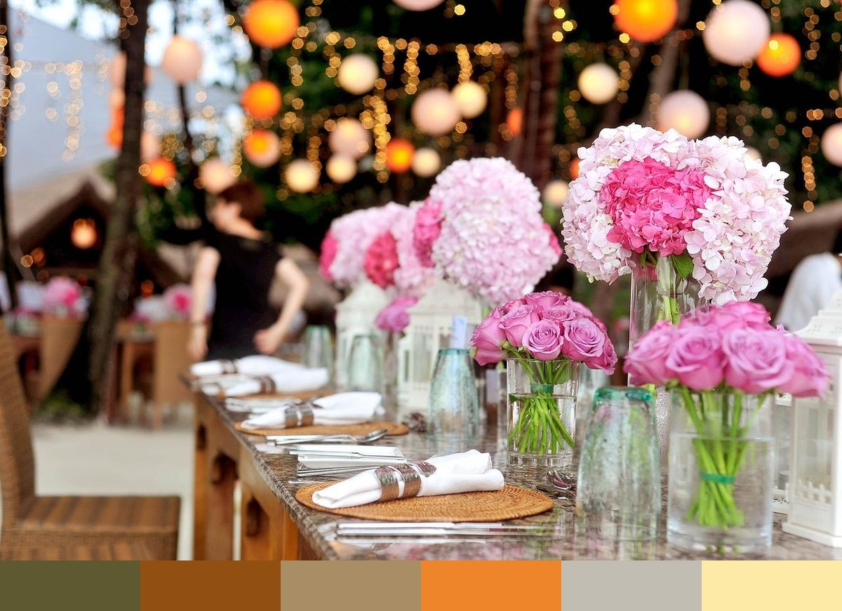 Wedding Reception Flowers color palette