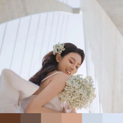 Woman on her wedding day color palette