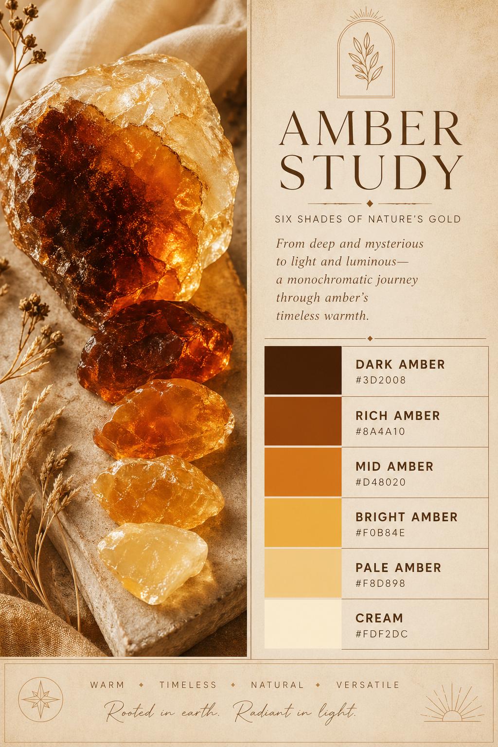 Hamber Color Amber Study Color Palette β Dark Amber, Rich Gold, and Warm Cream Tones ...
