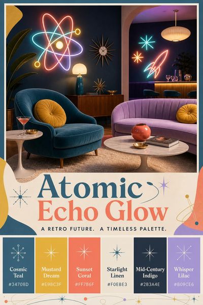 Creative mockup of Atomic Echo Glow color palette in use