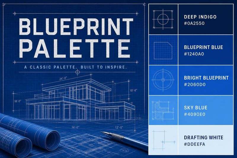 Blueprint Color Palette — Deep Indigo, Blueprint Blue, Cobalt & Sky ...