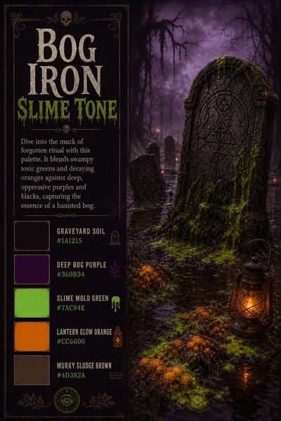 Creative mockup of Bog Iron Slime Tone color palette in use