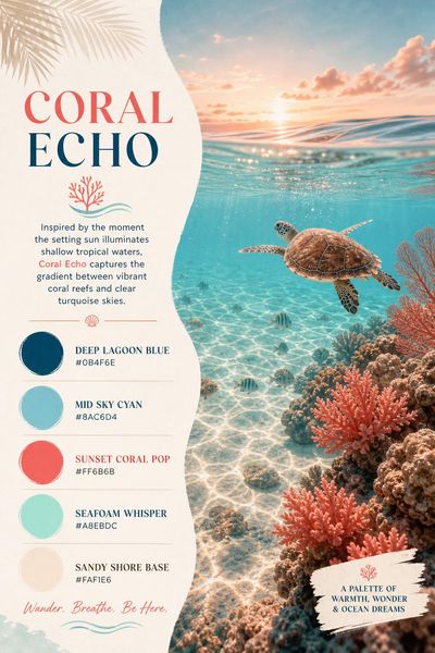 Creative mockup of Coral Echo color palette in use