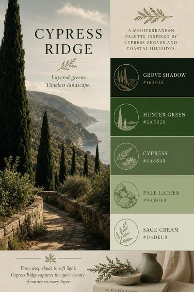 Creative mockup of Cypress Ridge color palette in use