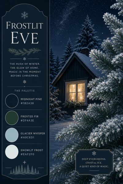 Creative mockup of Frostlit Eve color palette in use