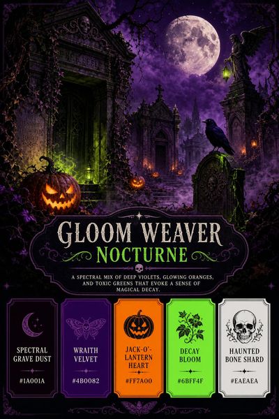 Creative mockup of Gloom Weaver Nocturne color palette in use