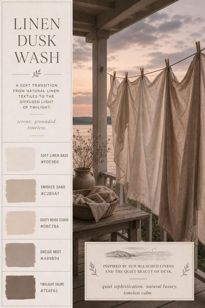 Creative mockup of Linen Dusk Wash color palette in use