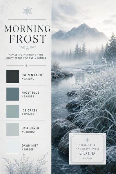 Creative mockup of Morning Frost color palette in use