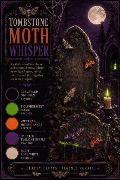 Creative mockup of Tombstone Moth Whisper color palette in use