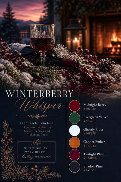 Creative mockup of Winterberry Whisper color palette in use