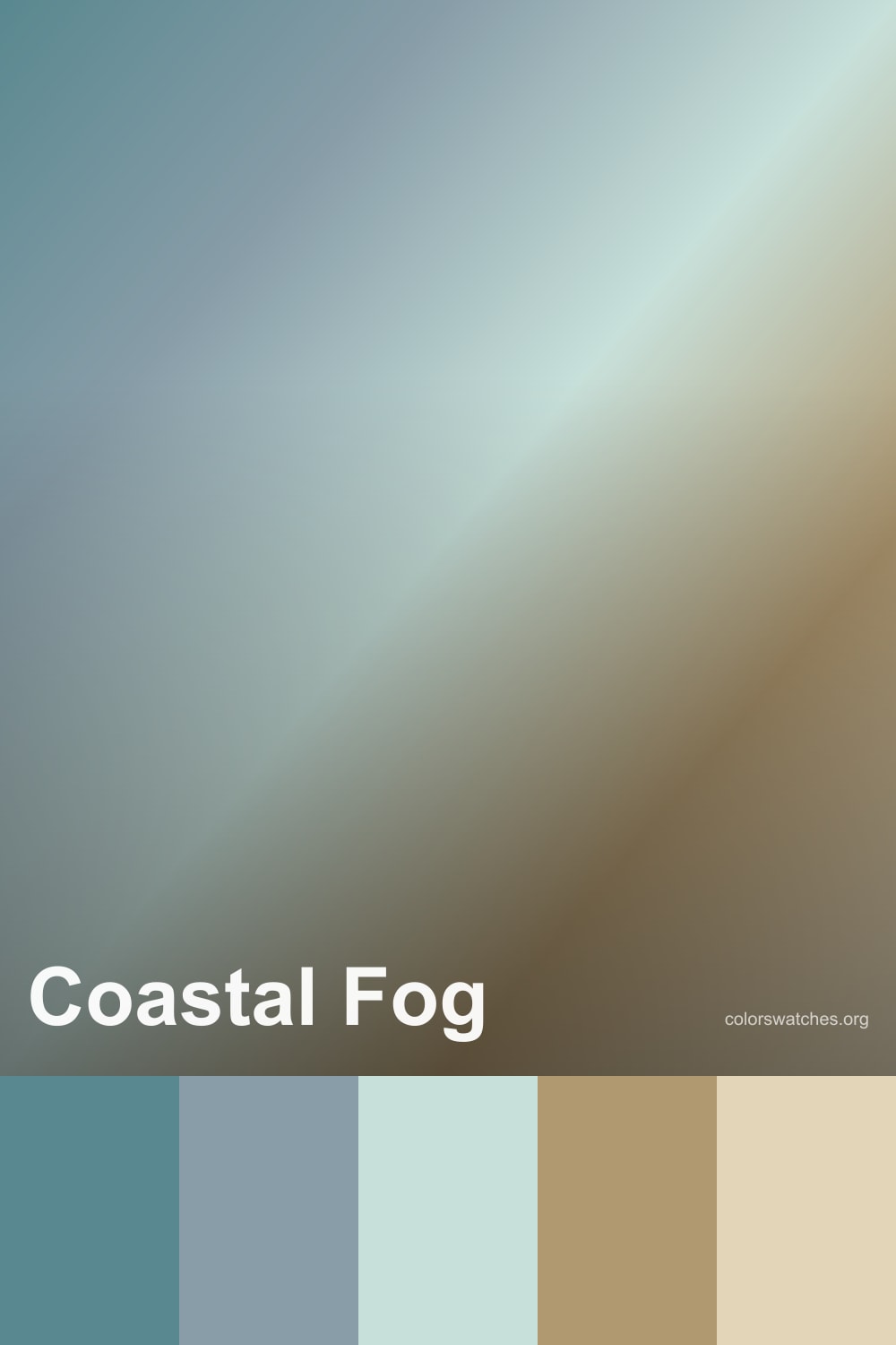 Coastal Fog Color Palette — Sea Mist, Weathered Teal, Driftwood, and ...