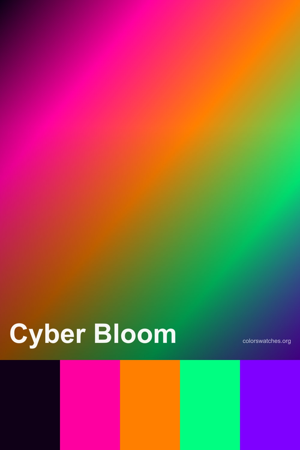 Cyber Bloom Color Palette — Neon Rose, Electric Orange, Electric Mint ...