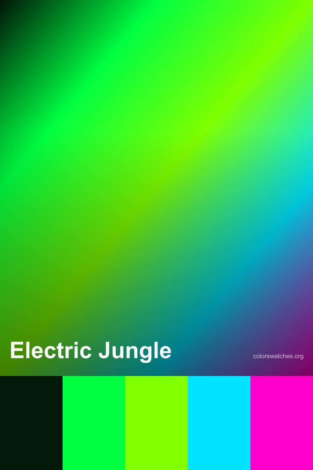 Electric Jungle Color Palette — Matrix Green, Chartreuse, Electric Cyan ...