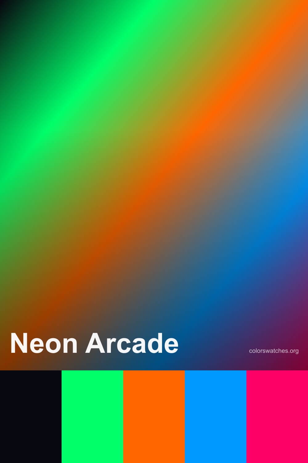 Neon Arcade Color Palette — Arcade Green, Neon Orange, Electric Blue ...