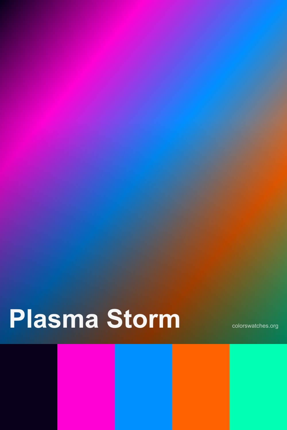 Plasma Storm Color Palette — Hot Magenta, Electric Blue, Neon Orange ...